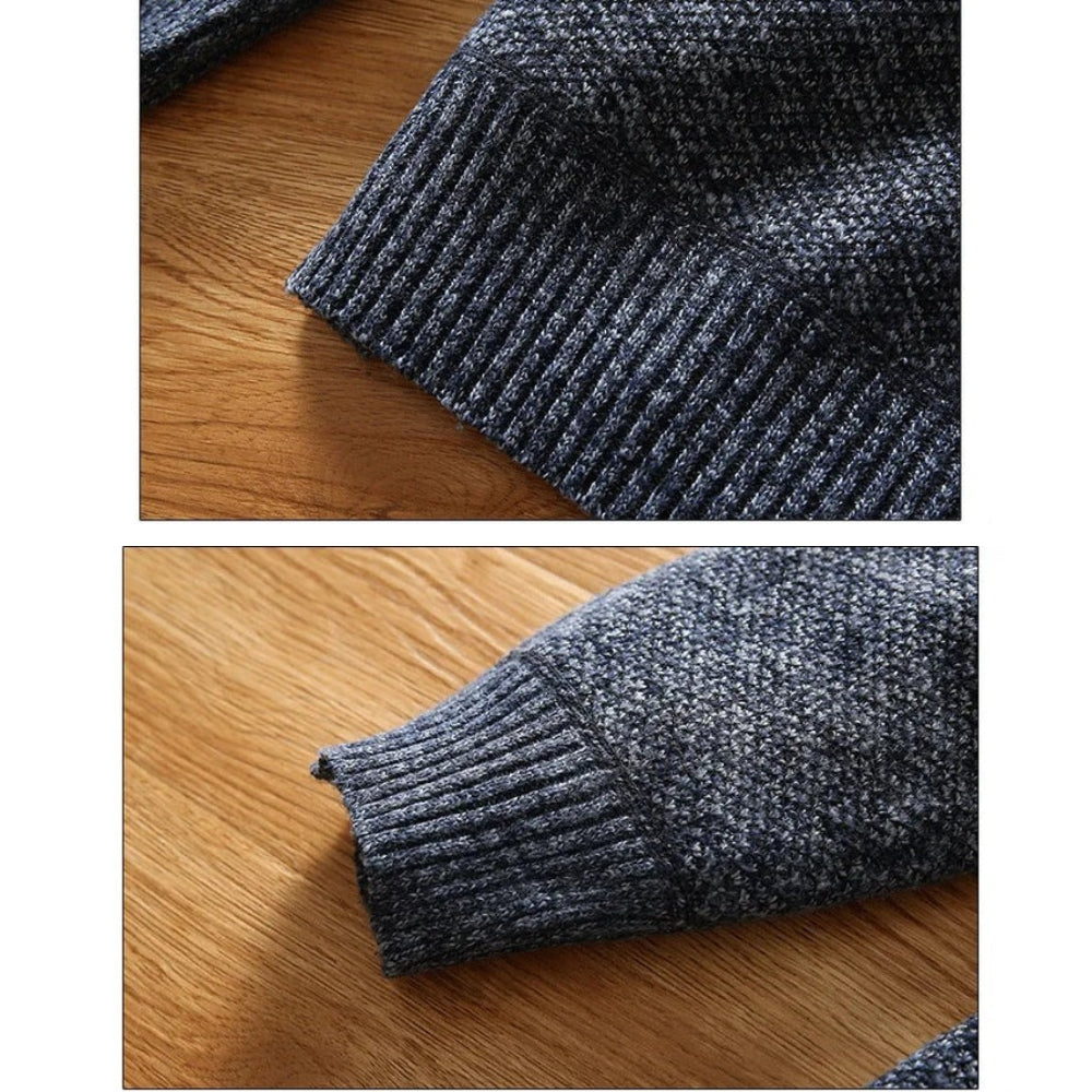 Herr Tröja med dragkedja – Stickad design – Modern fritidslook