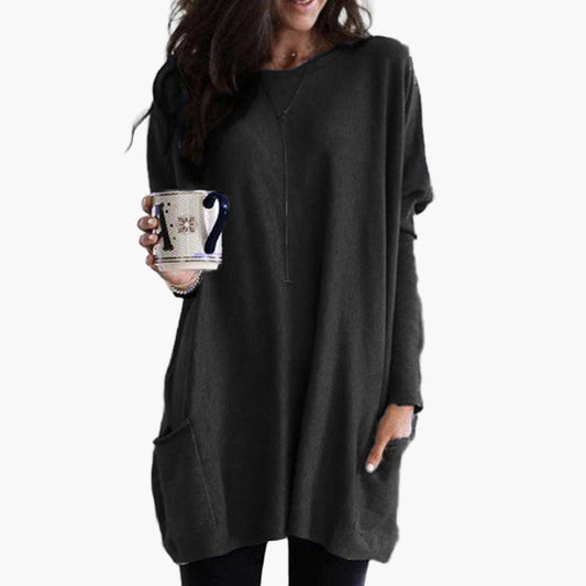 Damski oversize sweter z długim rękawem – wygodny look na co dzień