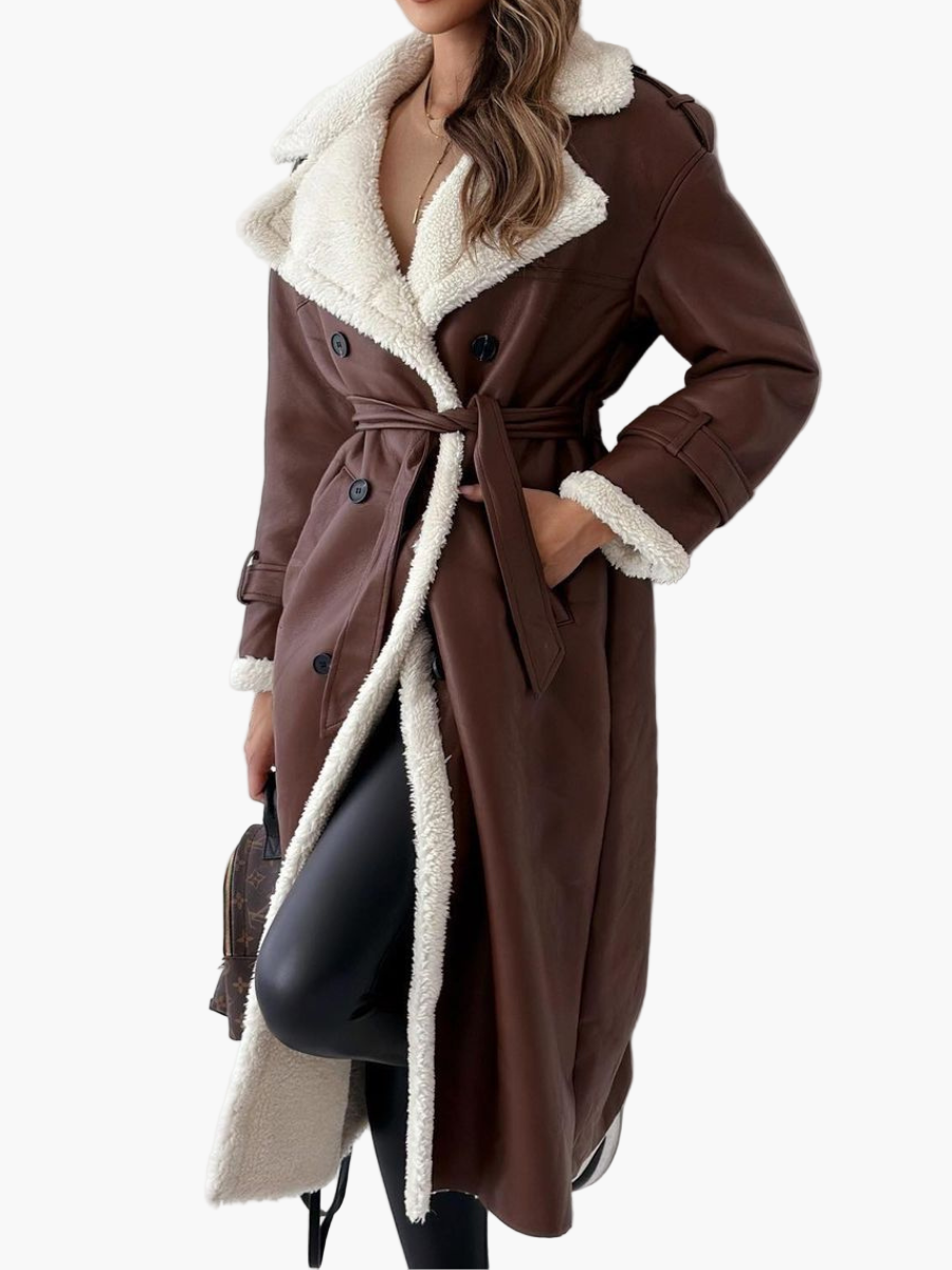 Dames lange jas met bontkraag – Elegante winterjas voor stijlvolle outfits