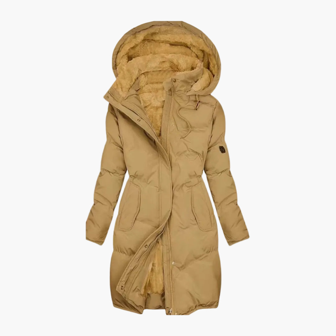 Abrigo largo de invierno para mujer con capucha – Chaqueta para exteriores y uso diario
