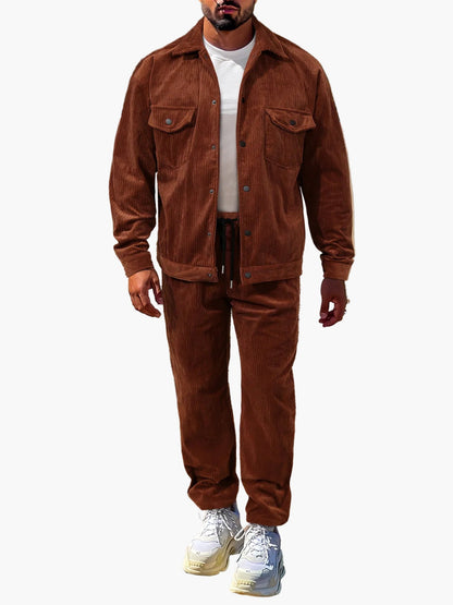 Ensemble deux pièces loisirs homme veste & pantalon – Streetstyle moderne pour l’automne et l’hiver