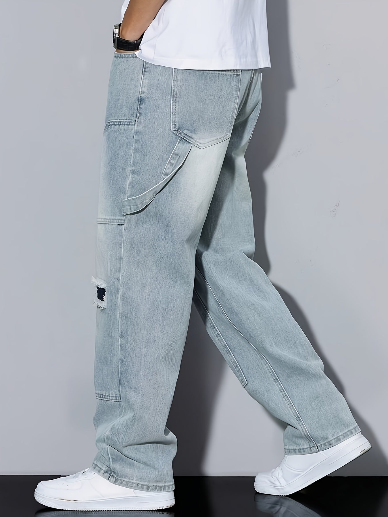 Jeans cargo da uomo in stile loose fit – moda streetwear per tutti i giorni e il tempo libero