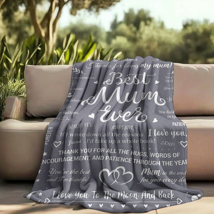 Geschenkdecke für Frauen – Kuschelige Boho-Stil Wohndecke mit Sprüchen für die beste Mama, Dankeschön & Liebe, Sofa- und Wohnaccessoire