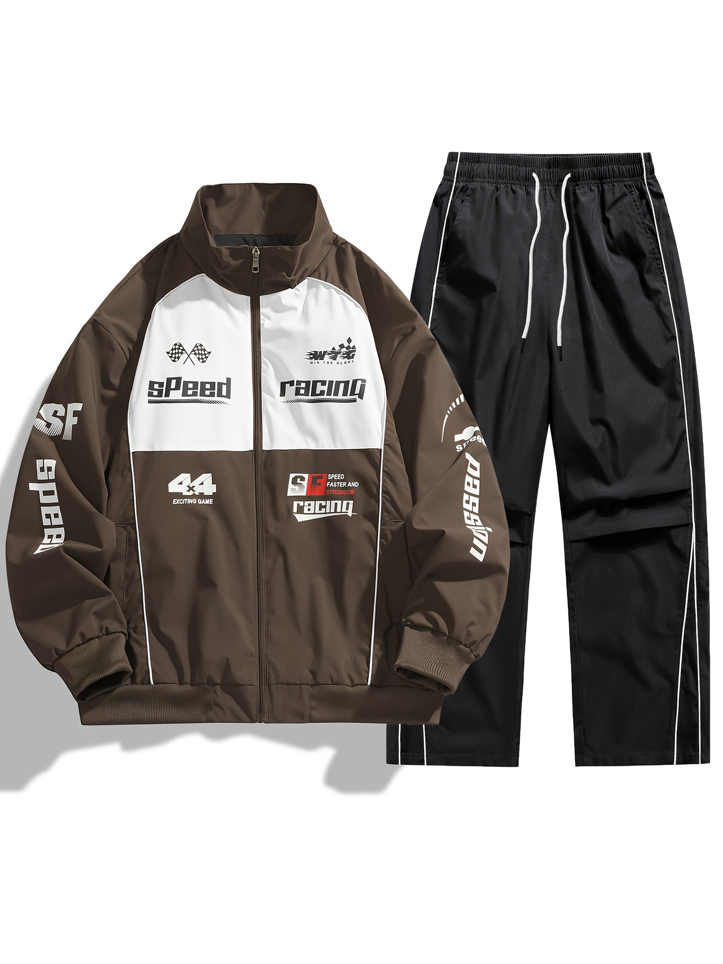 Unisex Trainingsanzug Set mit Racing-Design - Jacke & Hose