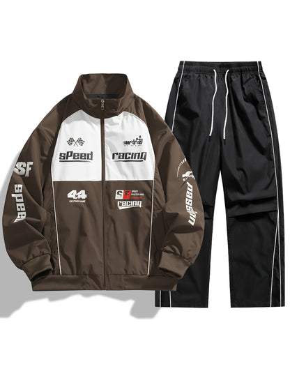 Unisex Trainingsanzug Set mit Racing-Design - Jacke & Hose