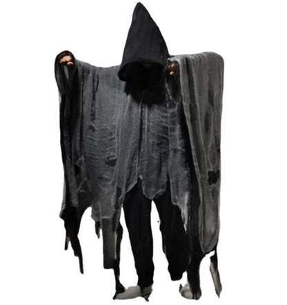 Halloween Herre & Dame Døden Kostyme – Uhyggelig Kappe med Hette for Halloweenfester & Dekorasjon