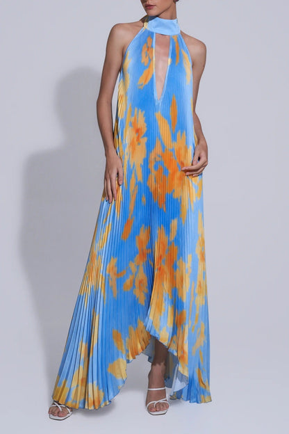 Chelsea – Vestido fluido con escote en V profundo y diseño de espalda descubierta