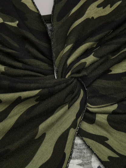 Dame camisole top med camouflageprint og tørklædekant – trendy streetwear til festivaler og natteliv