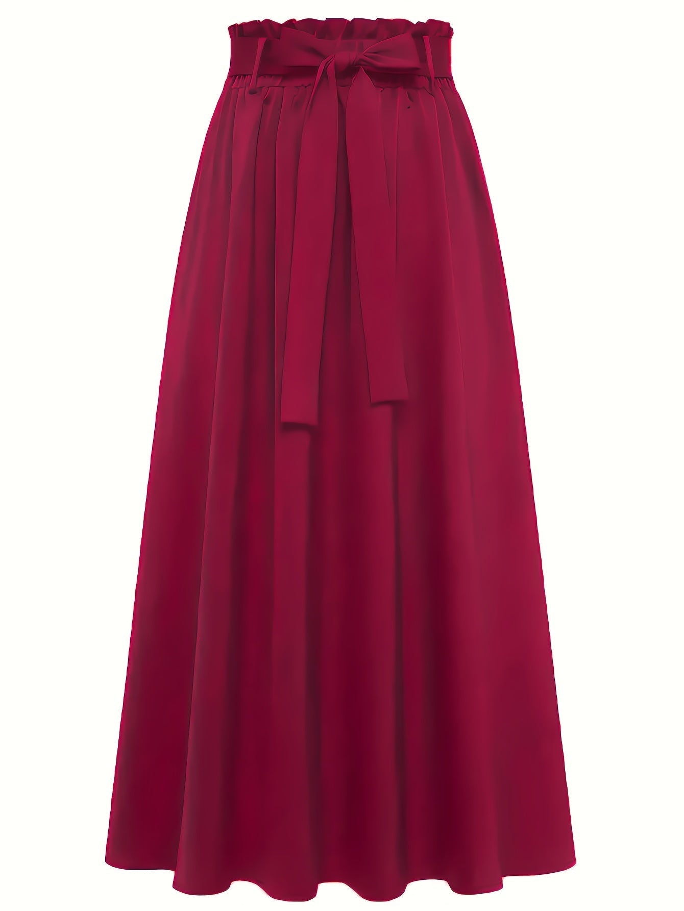 Damen Maxirock mit Paperbag-Bund und Schleife – Eleganter Freizeitrock für Frühling und Sommer