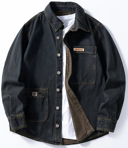 Herre Oversize Denim Skjortejakke – Afslappet Streetstyle til hverdag og fest