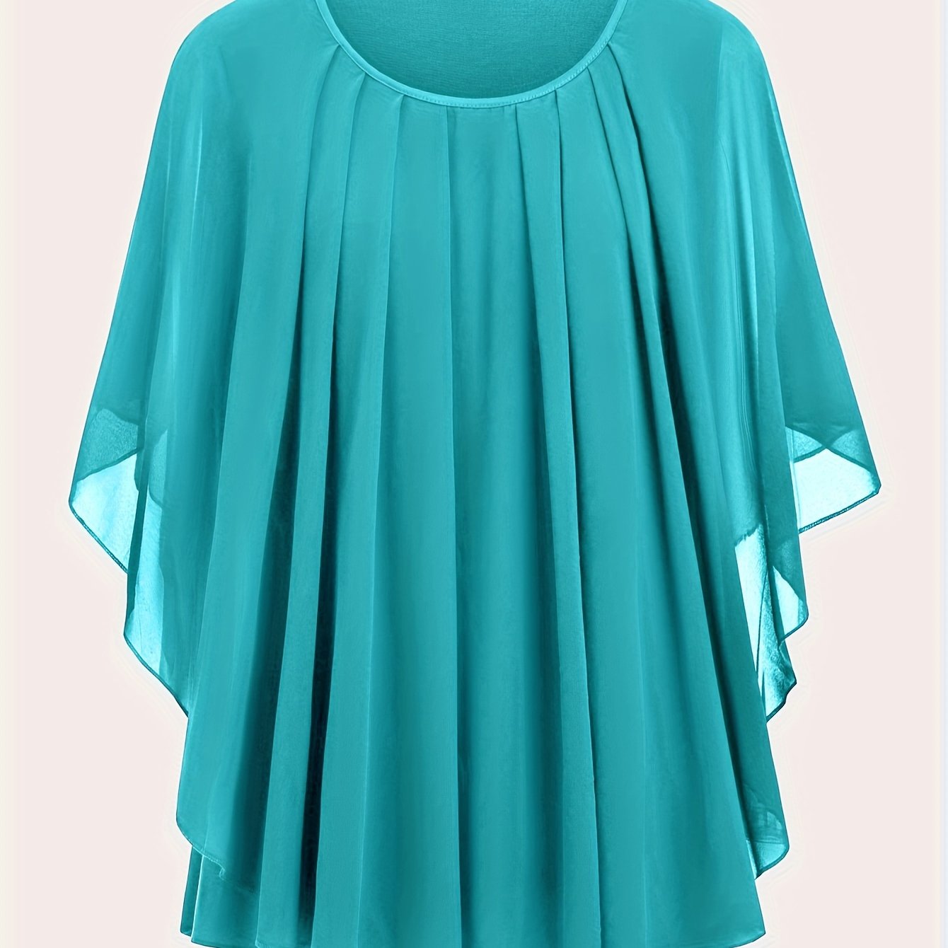 Damen Elegante Oversized Chiffon Bluse für Ausgehen – Stilvolle Flatterärmel, Lockerer Schnitt, Ideal für festliche Anlässe