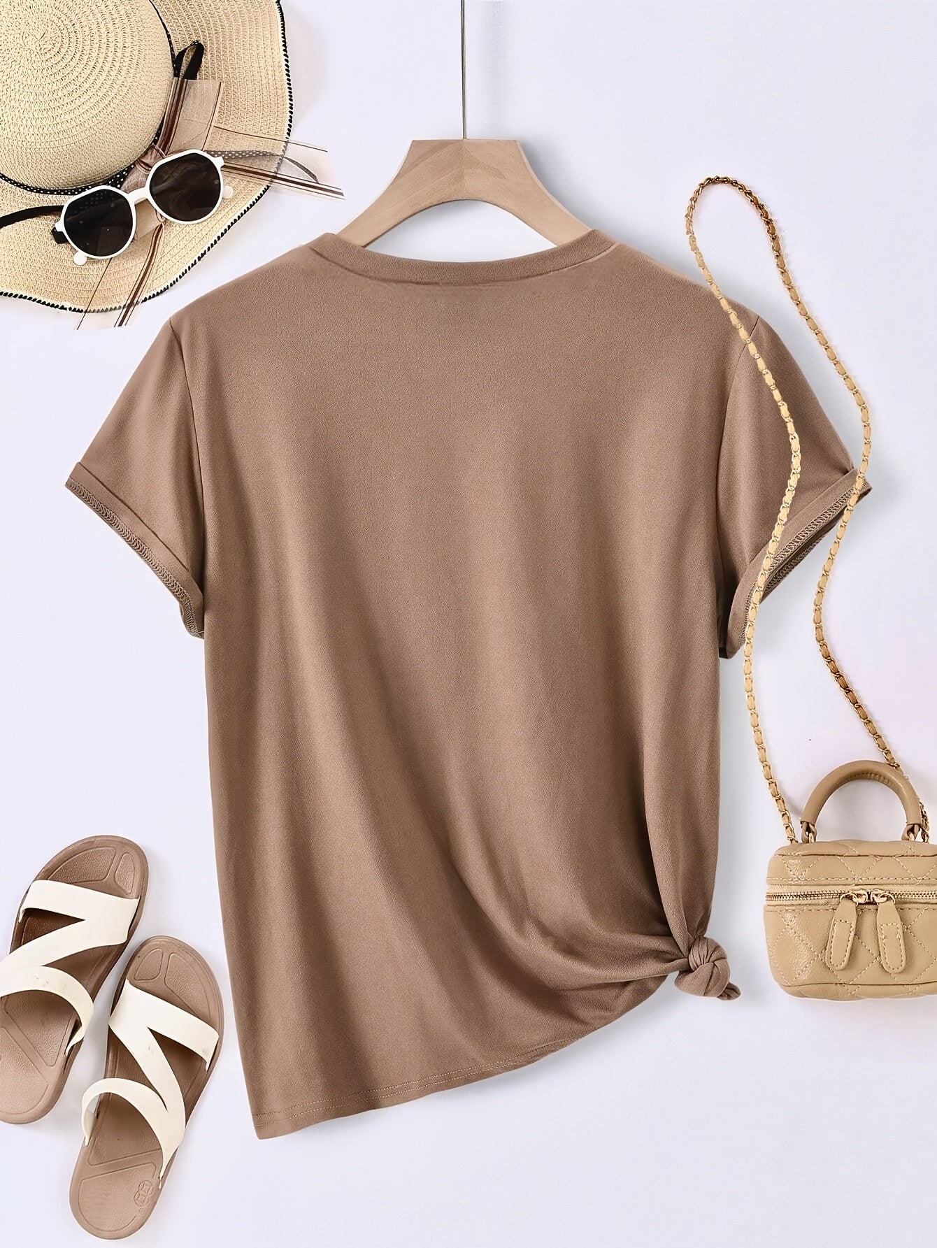 Damen T-Shirt mit Slogan-Print und lässigem Stil – Perfekt für Freizeit und Sommer