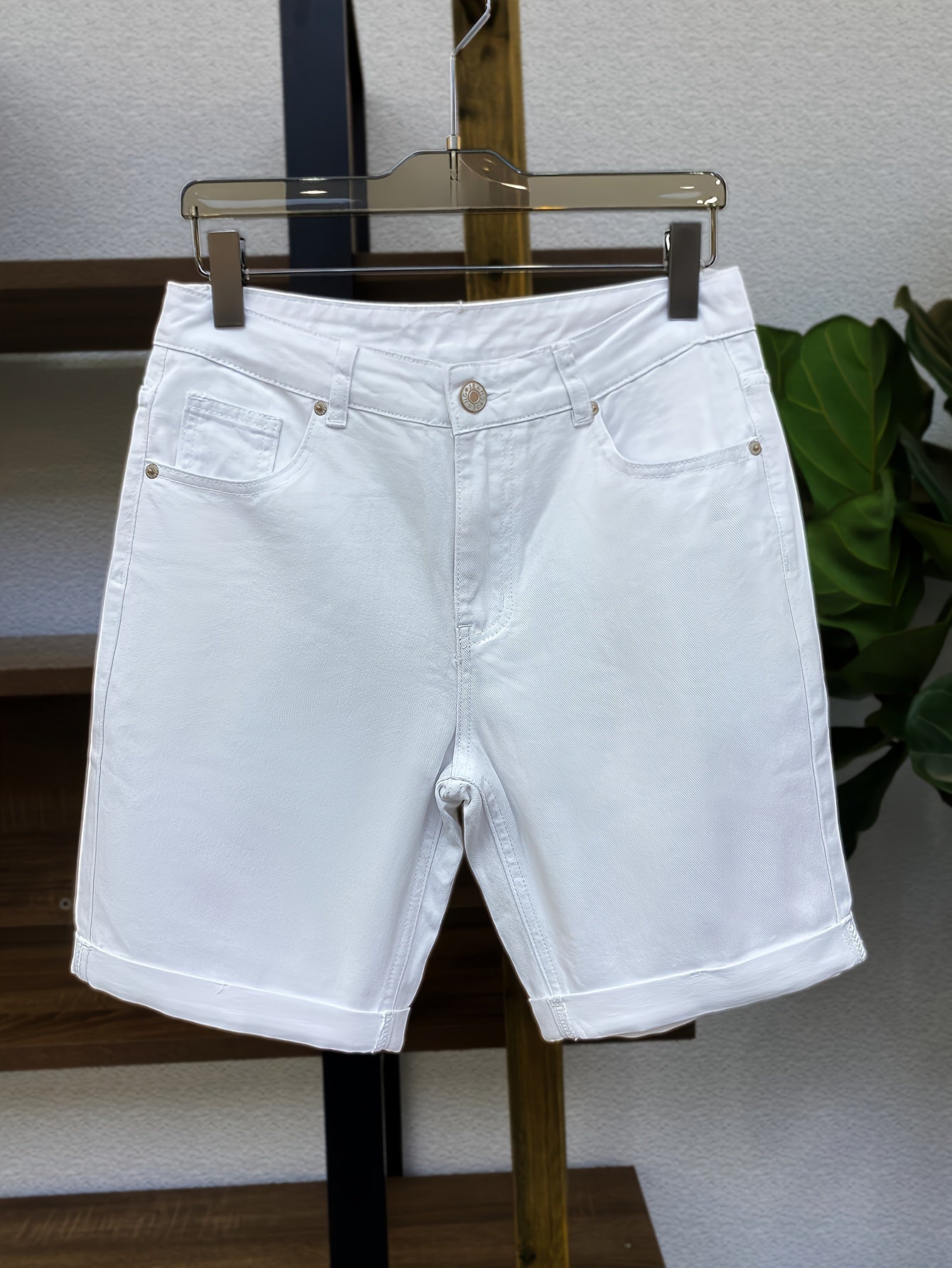 Męskie jeansowe szorty slim-fit na co dzień i czas wolny, nowoczesny design