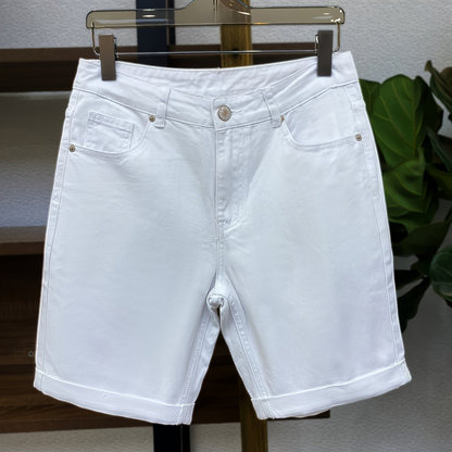 Męskie jeansowe szorty slim-fit na co dzień i czas wolny, nowoczesny design