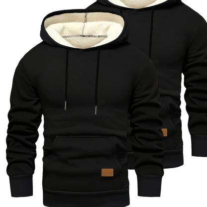 Pack de 2 sudaderas con capucha de corte holgado para hombre y forro interior suave