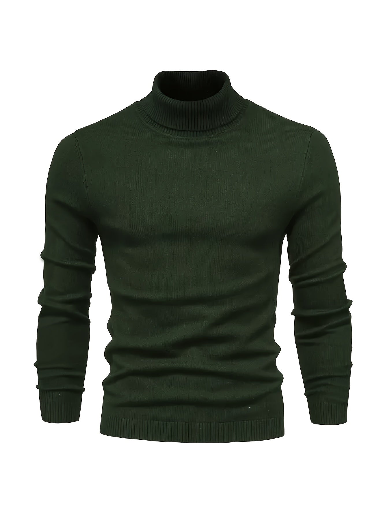 Klassisk ribstrikket rullekravesweater til mænd