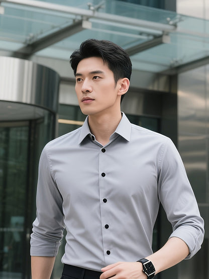Herre Business Slim Fit Skjorte – Elegant stil til kontor og fritid