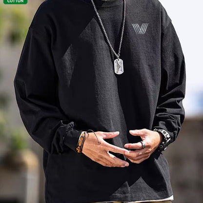 Maglia unisex a maniche lunghe, girocollo, casual