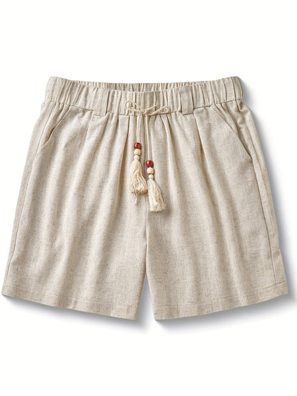 Shorts boho da uomo con coulisse e nappine per look estivi rilassati