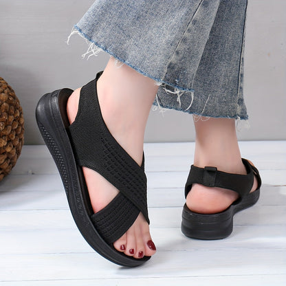 Sandalias slingback cómodas para mujer con tiras cruzadas para uso diario y tiempo libre