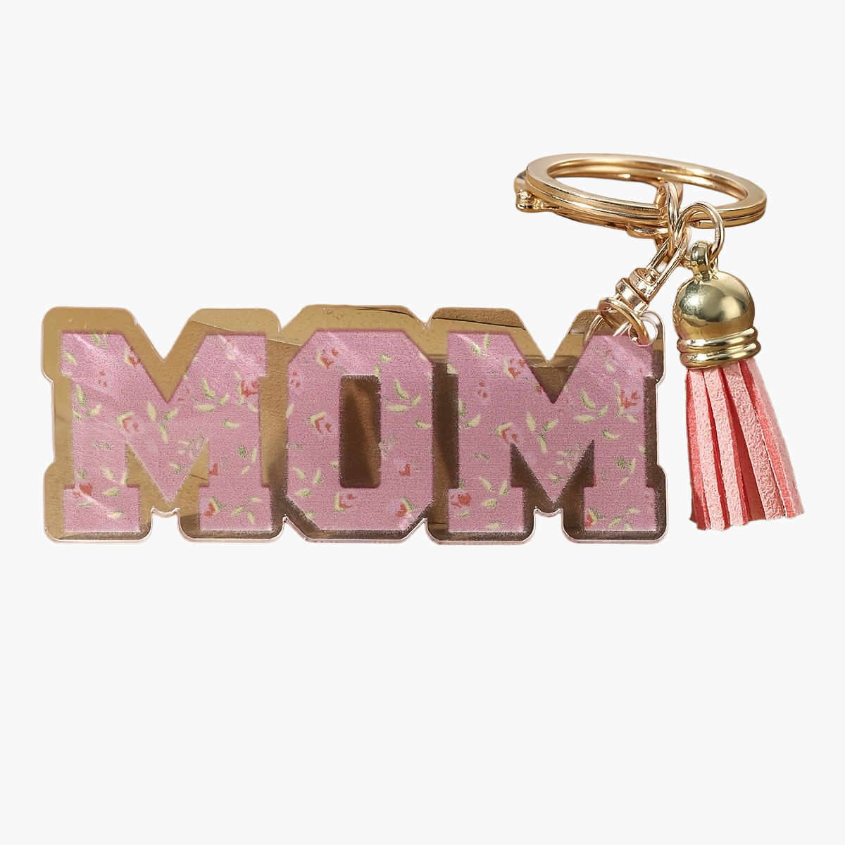 Porte-clés pour femmes – Cadeau de fête des mères à la mode, anneau porte-clés avec cœur et motif floral, accessoire élégant