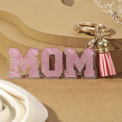 Porte-clés pour femmes – Cadeau de fête des mères à la mode, anneau porte-clés avec cœur et motif floral, accessoire élégant
