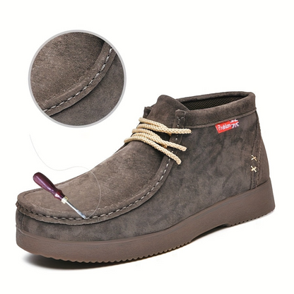 Herren Desert Boots mit Schnürung in Wildleder-Optik und Profilsohle