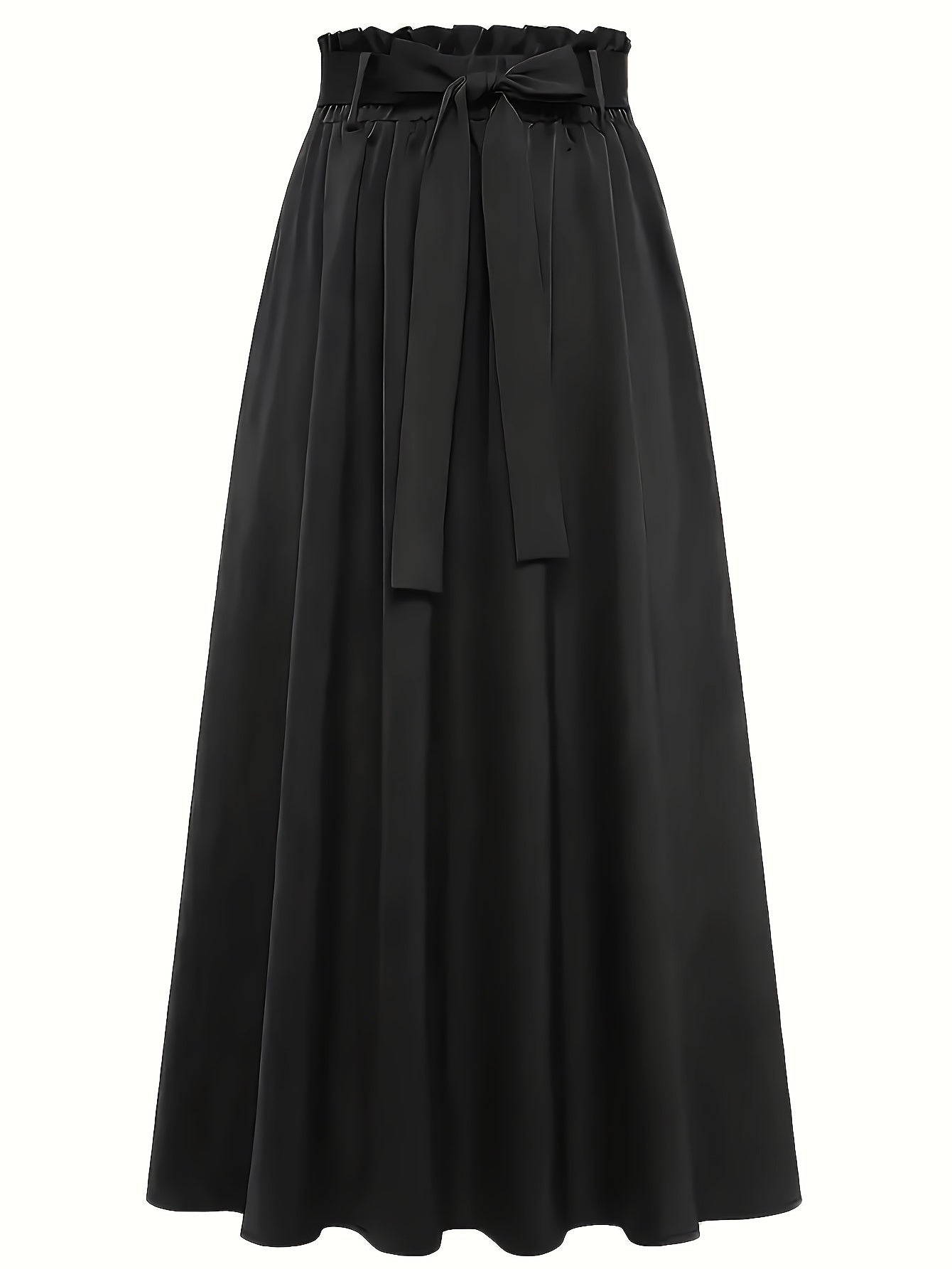 Damen Maxirock mit Paperbag-Bund und Schleife – Eleganter Freizeitrock für Frühling und Sommer