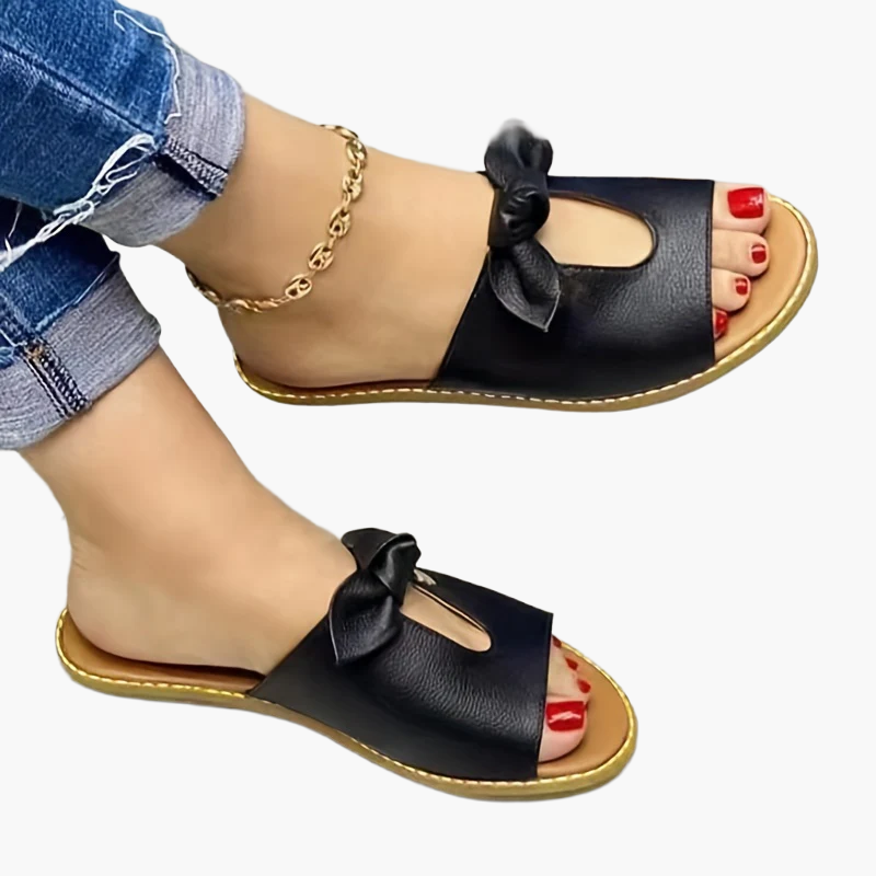 Mocassini estivi da donna con fiocco e punta aperta – Scarpe casual comode