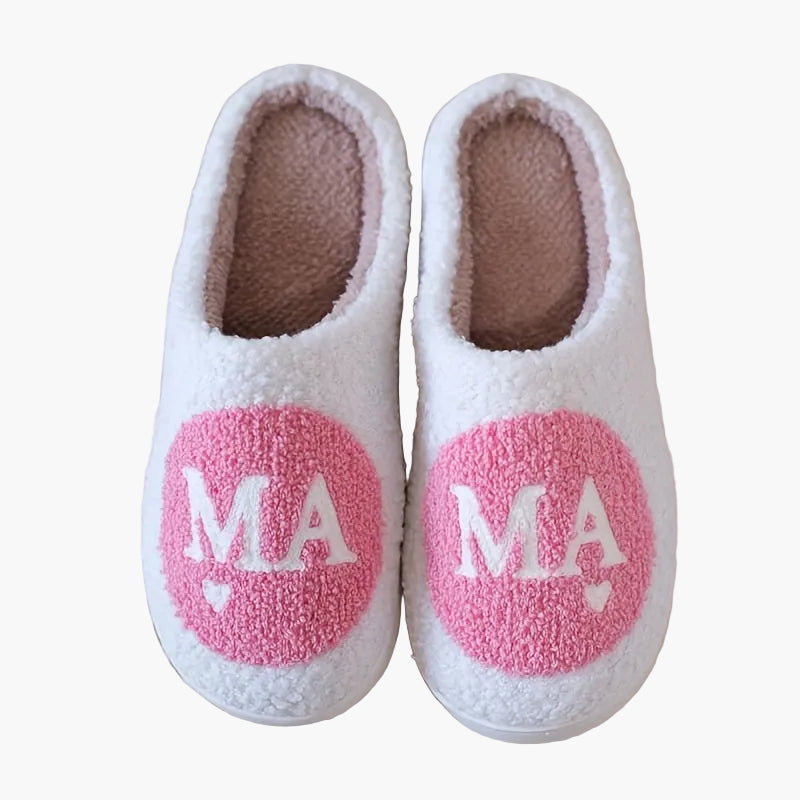 Chaussons femme avec inscription MAMAN – Mules douillettes pour la maison et idée cadeau