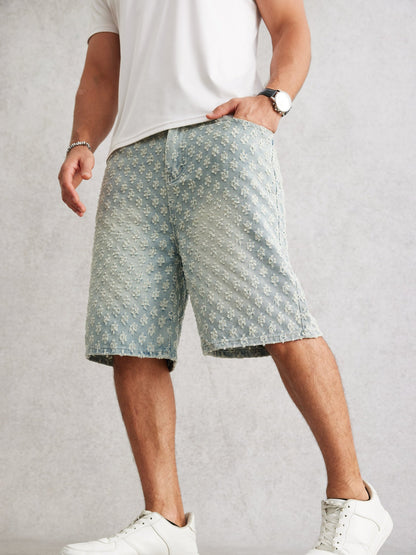 Bermuda da uomo stile streetwear con motivo floreale – Perfette per il tempo libero e l’estate