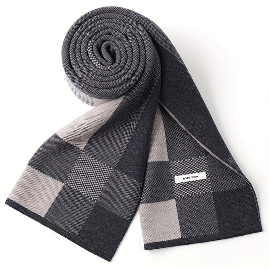 Schal Herren Karomuster Winterschal Weich Quadratisch