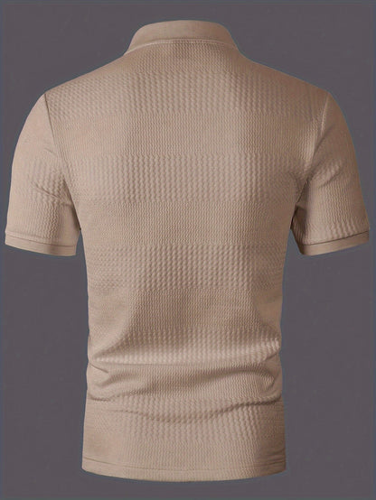 Herren Polohemd Slim Fit Freizeit Geometrisches Muster Kurzarm für Alltag und Büro
