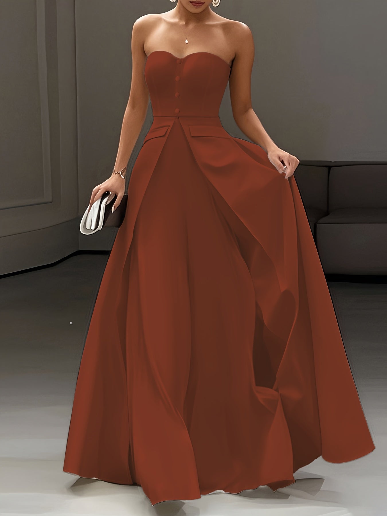Damen Elegantes Abendkleid Ballkleid Bandeau Stil für besondere Anlässe