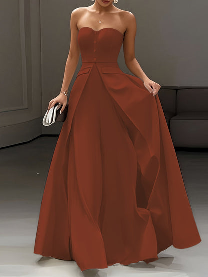 Damen Elegantes Abendkleid Ballkleid Bandeau Stil für besondere Anlässe