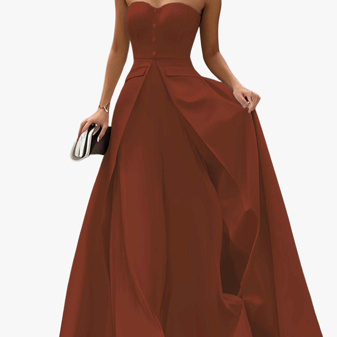 Damen Elegantes Abendkleid Ballkleid Bandeau Stil für besondere Anlässe