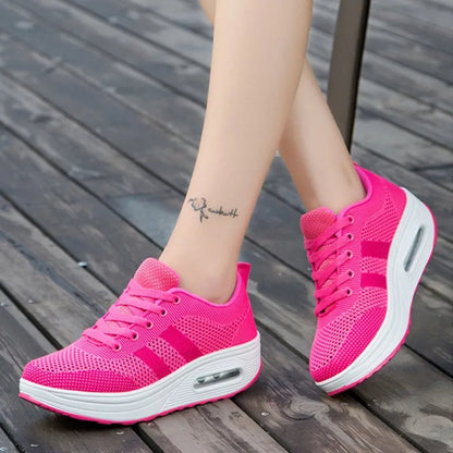 Damen Komfort Sneaker für Alltag und Arbeit – Orthopädische Laufschuhe mit erhöhter Sohle