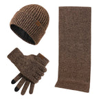 Stoere winterset met muts, sjaal en handschoenen