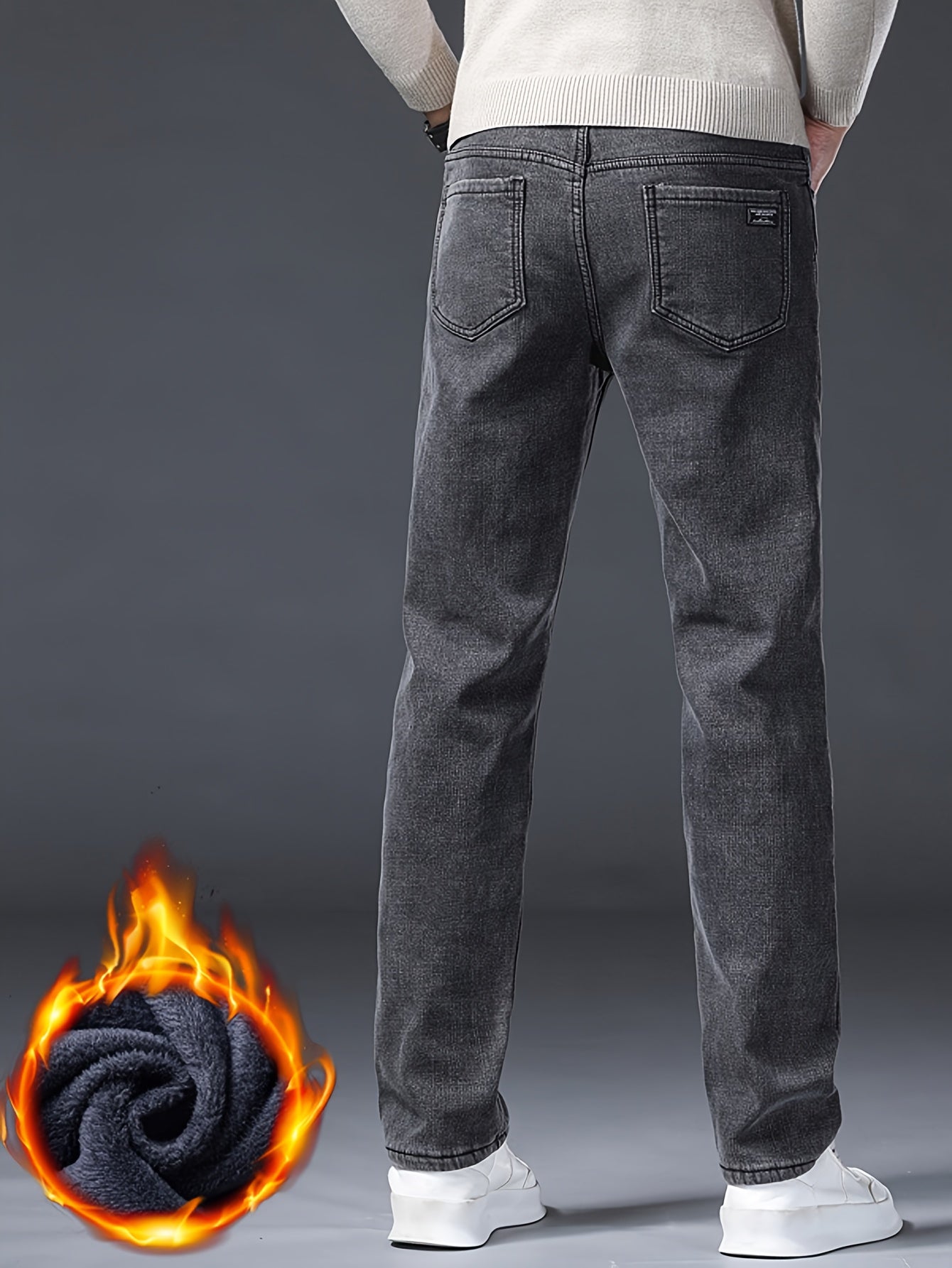 Herren Jeanshose Grau mit geradem Schnitt