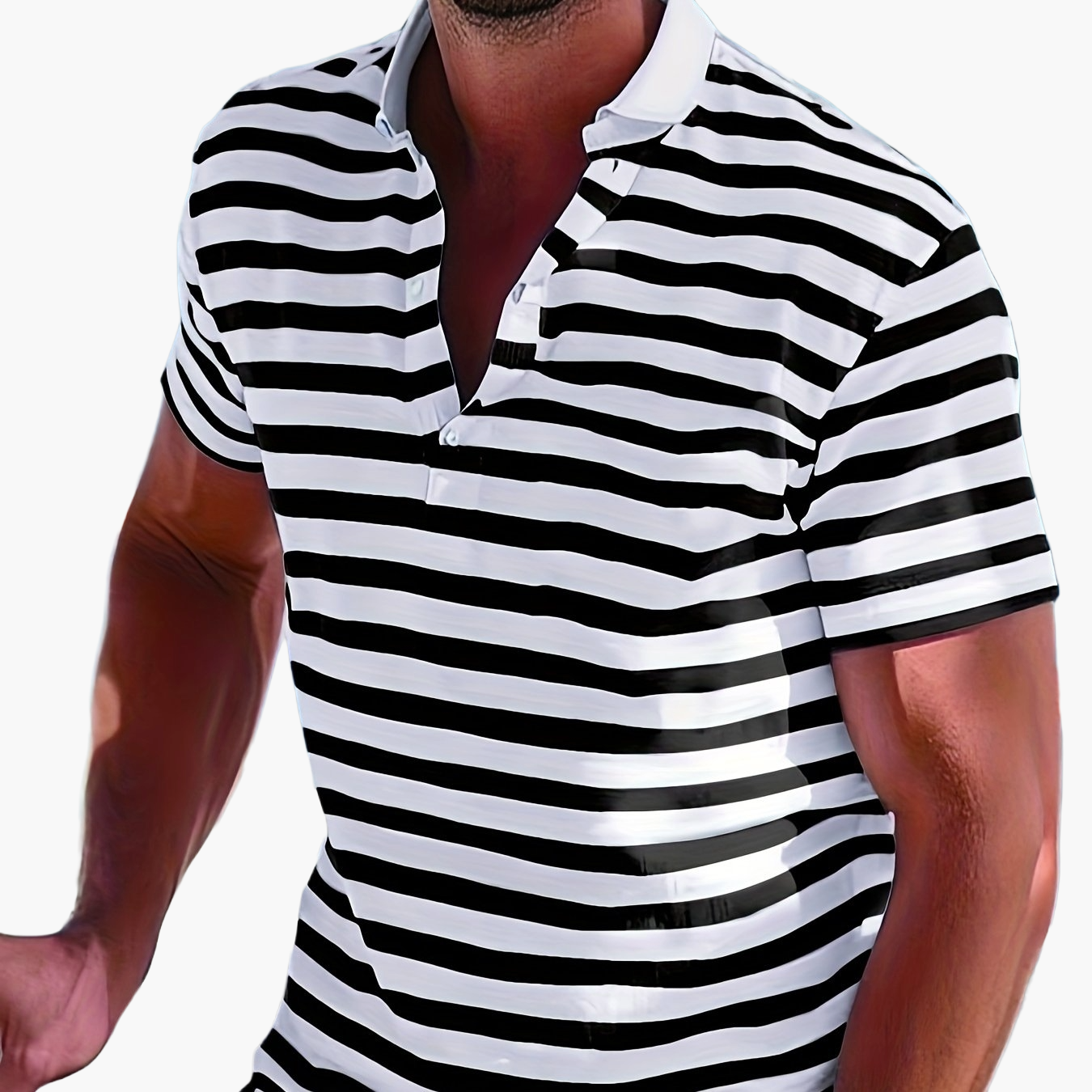 Herren Polo-Shirt mit Streifen – Maritimer Stil, Freizeit & Sommermode