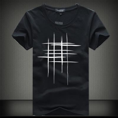 Heren T-shirt met moderne abstracte lijnprint, casual streetwear