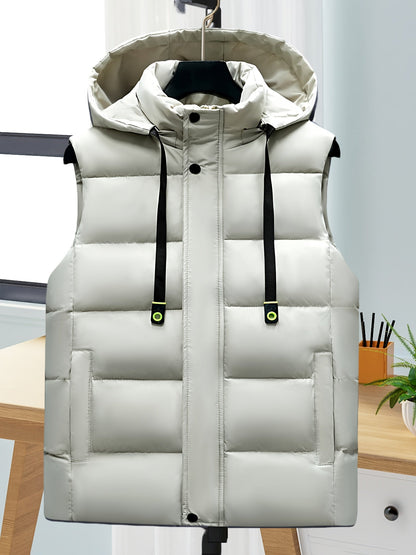 Unisex-vatteret vest med hætte | Polstret vest