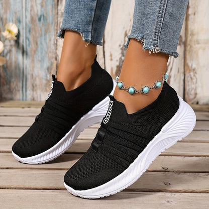 Sneaker Slip-On da donna con motivo a righe – Scarpe casual comode per tutti i giorni e viaggi
