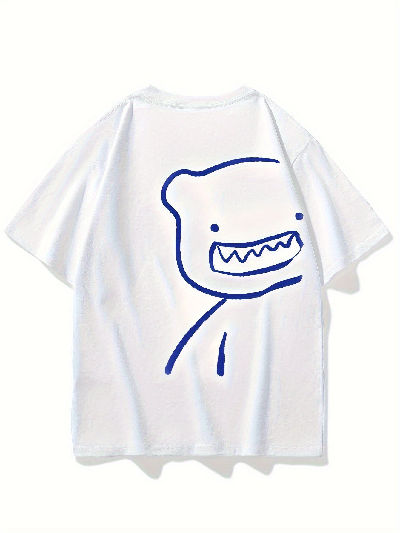 Herre Oversize Streetwear T-skjorte med Bjørnegrafikk og Moderne Trykk