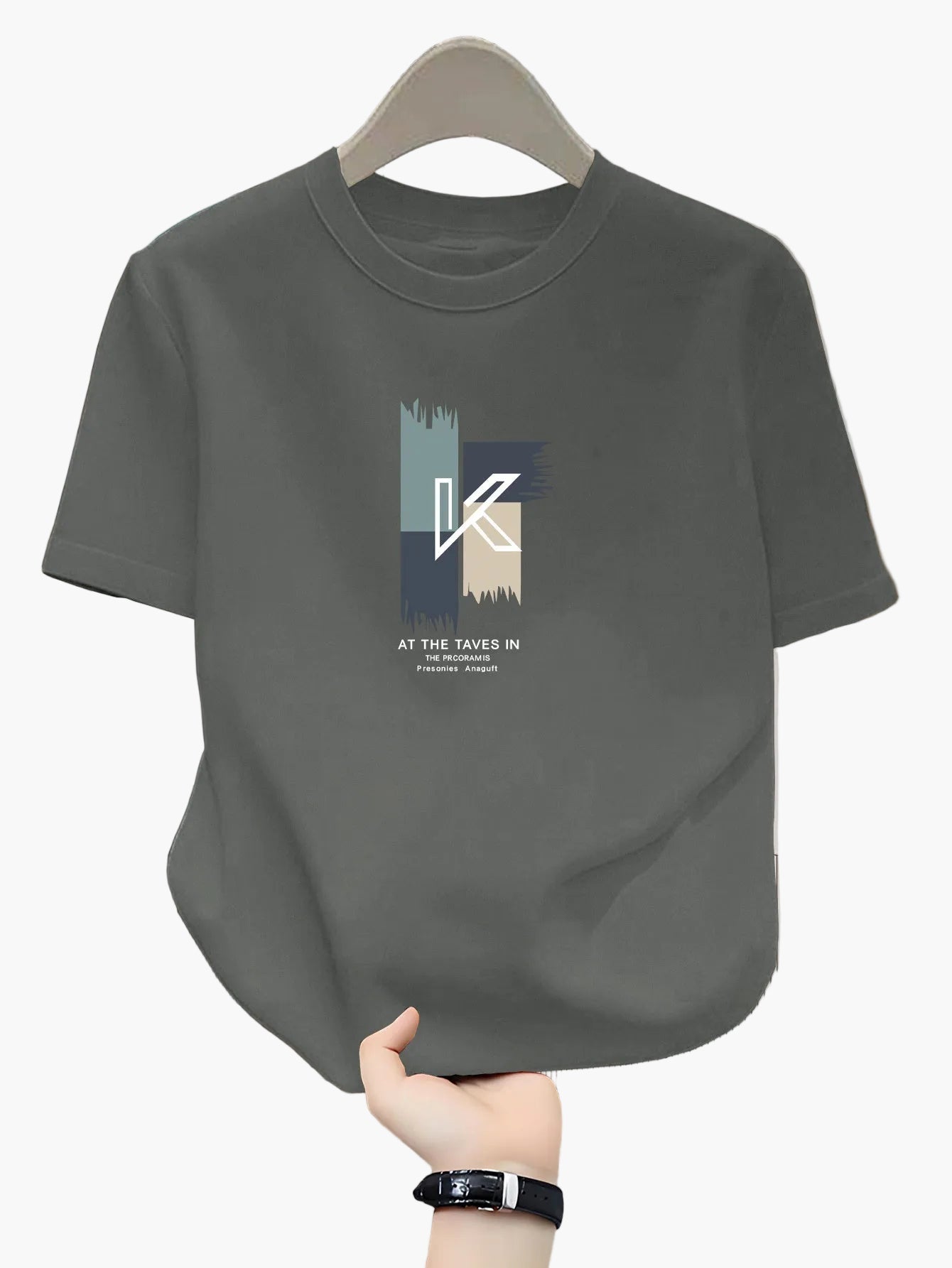 T-shirt homme avec imprimé K moderne et style streetwear décontracté