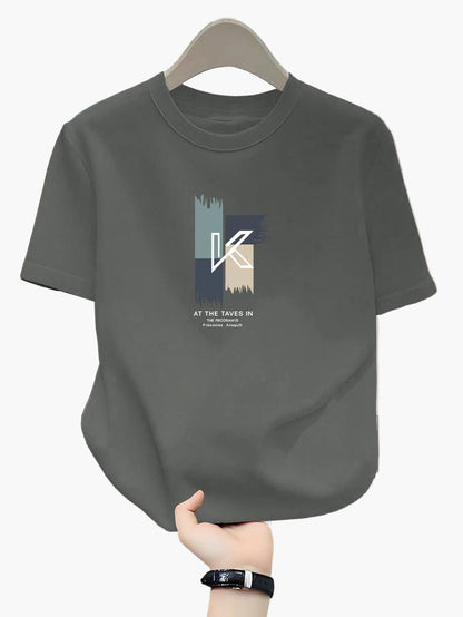 T-shirt homme avec imprimé K moderne et style streetwear décontracté