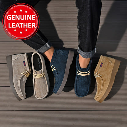 Herren Chukka Schnürschuhe Wildleder-Optik Moccasin-Stil