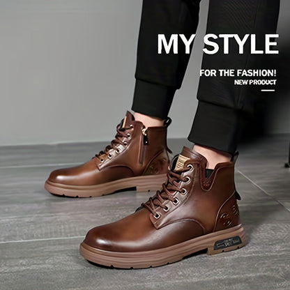 Herren Winterstiefel Schnürstiefel Gefütterte Boots Braun Schwarz