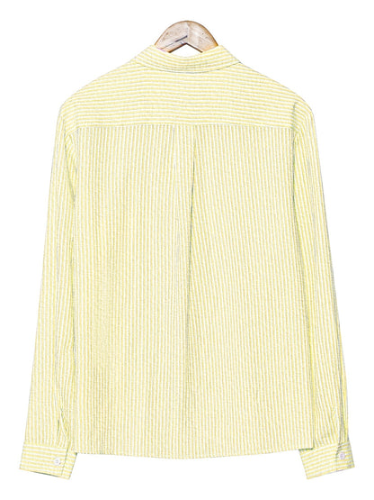 Camicia uomo business casual a righe – Camicia classica a maniche lunghe per ufficio e spiaggia