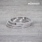 Ring van sterling zilver met zirkonen, drie banden design